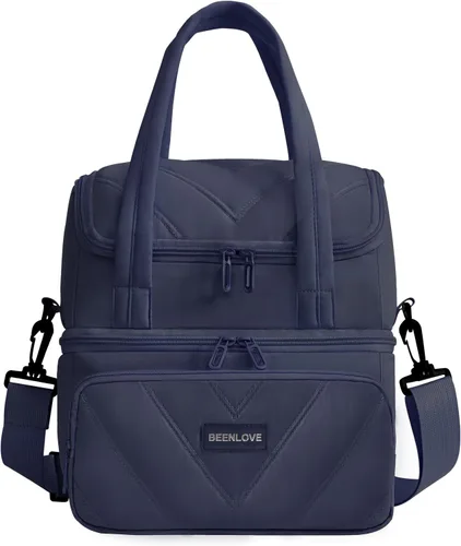 Vista 16 de Bolsa de almuerzo para mujer, suave y ligera, lonchera aislada a prueba de fugas con correas, lonchera térmica reutilizable para almuerzo