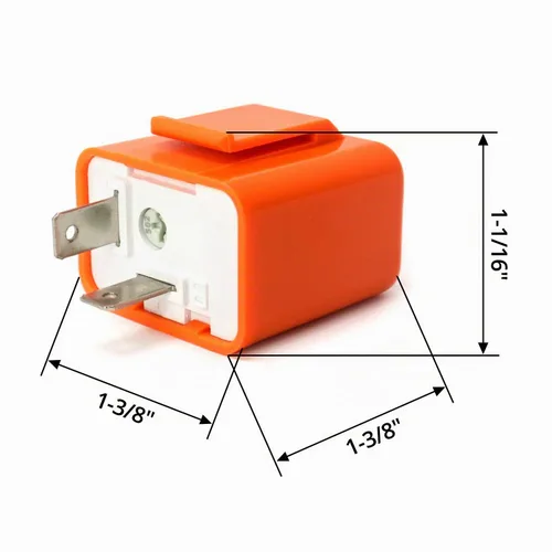 Vista 6 de QWORK Relé de intermitente electrónico de 2 pines para motocicleta, señal de giro hiperflash, señal de giro LED ajustable para motocicleta