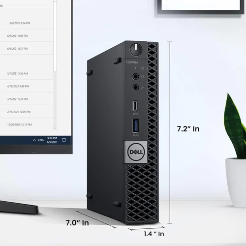 Vista 6 de Dell OptiPlex 3050 Tiny Computer Micro Tower PC, procesador Intel Core i5-6500T, RAM DDR4 de 16 GB, SSD NVMe de 512 GB, puerto de pantalla, HDMI