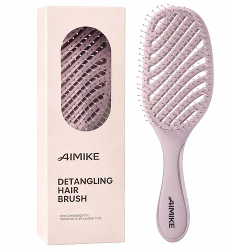 Vista 10 de AIMIKE Cepillo de pelo flexible en espiral para cabello fino, desenredante 2-Púrpura
