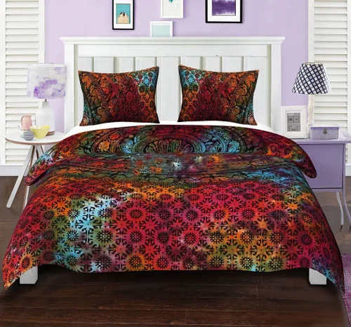 Vista 6 de Vedant Designs Funda de edredón exclusiva Ying Yang Tie Dye Mandala Doona funda de edredón de algodón indio Funda de edredón urbana funda de edredón