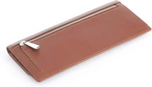 Vista 2 de Royce Leather Cartera de embrague con bloqueo RFID, 7.75" x 3.5" x 0.37" - Bronceado, Beige Bronceado, Cartera Rfid