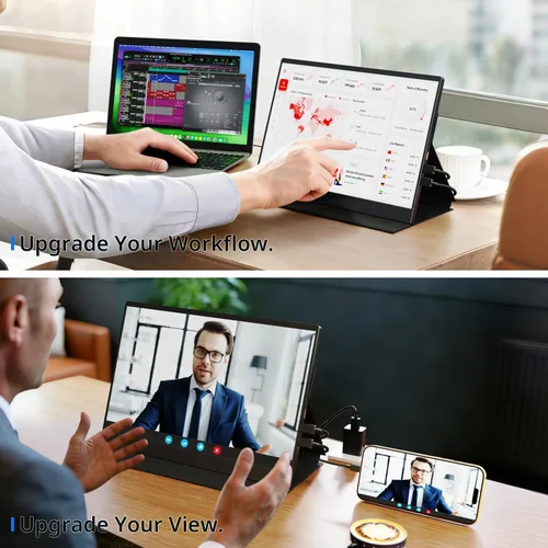 Vista 6 de AYY Monitor portátil 4k, pantalla táctil de 13.4" 3840x2160 Segunda pantalla 100% sRGB, 400cd HDR USB C Ultra Slim IPS Monitor portátil para Mac