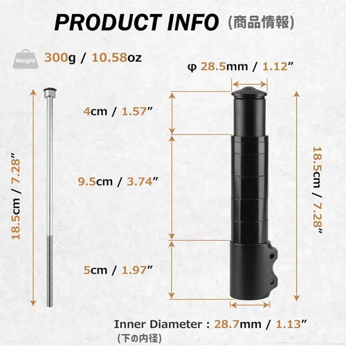 Vista 2 de Azarxis Bike Fork Stem Bicycle Extender Handlebar Riser Adaptor Aluminium Alloy Head up Adapter Flexible Easy Installation for 1-1/8 Inch 28.6 mm