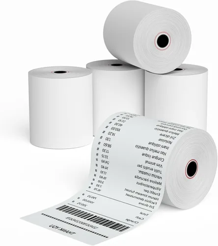 Vista 12 de Jayard Rollos de papel térmico de 2-1/4 pulgadas x 85 pies para tarjetas de crédito, rollos de papel térmico de 2.25 x 85 pies, rollos de caja