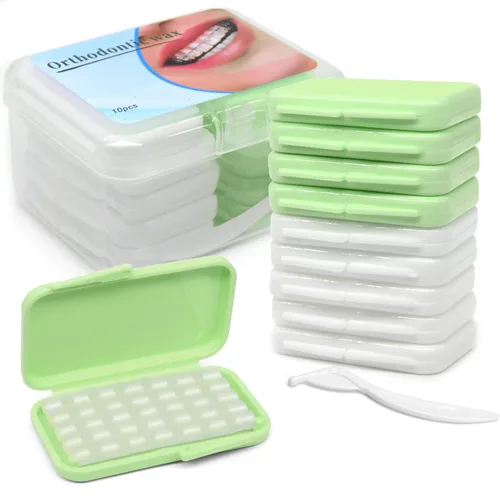 Vista 11 de BVN Cera dental: 10 cajas de tiras de cera de ortodoncia, cera de frenillos para dientes, cera ortográfica para aparatos ortopédicos, cera dental