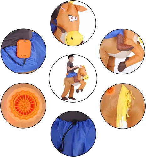 Vista 6 de Anself - Disfraz inflable con texto en inglés "Blow Up Inflatable