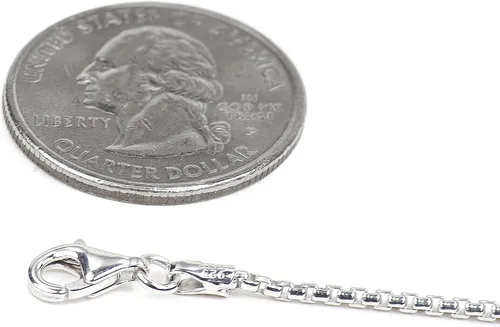 Vista 3 de Italian Quality Chain Cadena de plata de ley 925 Cadena redonda para mujeres u hombres y pulseras para mujeres u hombres, antideslustre