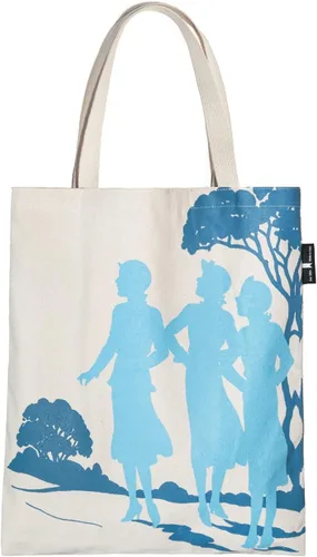 Vista 2 de Out of Print Bolsa de transporte de lona literaria y temática de libros para amantes de los libros, lectores y bibliófilos