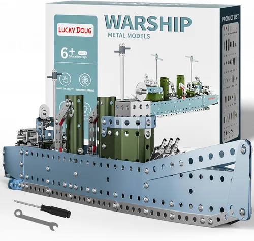 Vista 9 de Lucky Doug Juego de 284 piezas de proyectos de construcción STEM, tanque de ejército modelo, juguetes de construcción para niños de 8 a 12 años, kit