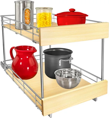 Vista 11 de LYNK PROFESSIONAL® SELECT™ Organizador de gabinete extraíble, cajones deslizantes de 11" x 21" para armarios de cocina - Estantes deslizantes