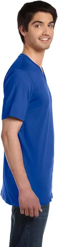 Vista 4 de Bella USA Made - Camiseta de jersey con cuello en V, Ceniza, L