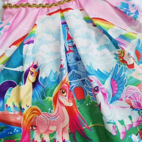 Vista 4 de Disfraz de unicornio para niñas, disfraz de fiesta de cumpleaños