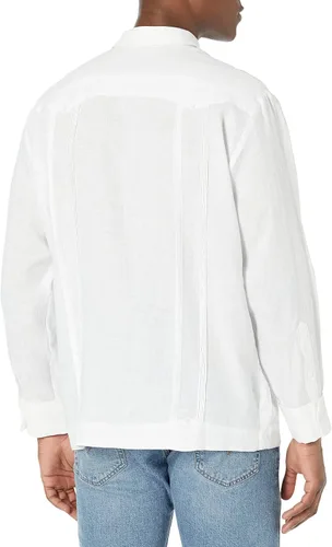 Vista 2 de Cubavera Camisa Guayabera bordada de lino para hombre