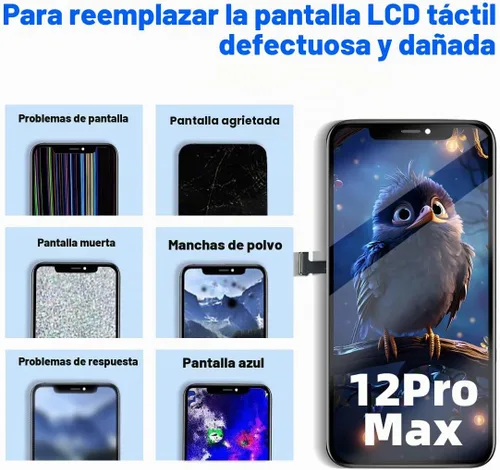 Vista 6 de Kit de reemplazo de pantalla para iPhone 12 Pro Max de 6.7 pulgadas, pantalla LCD Full HD con digitalizador de pantalla táctil 3D Touch, ensamblaje