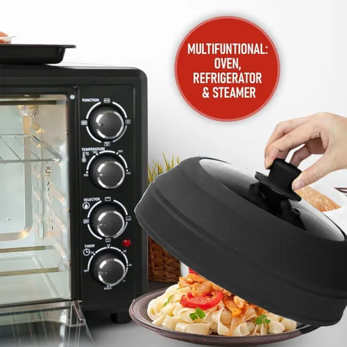 Vista 6 de Cubierta de vidrio para microondas para alimentos, tapa grande de vidrio templado y silicona de 10.8 pulgadas, resistente al calor, protector