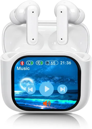 Vista 10 de Auriculares inteligentes con pantalla táctil, auriculares de pantalla táctil, auriculares inalámbricos Bluetooth 5.4, auriculares táctiles