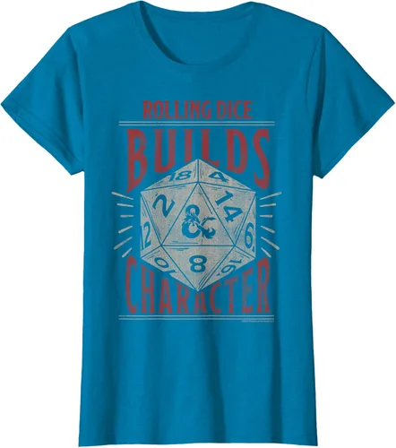 Vista 34 de Dungeons & Dragons Camiseta de manga corta con personajes Rolling Dice Builds, Negro
