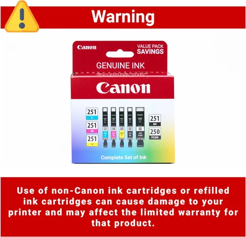Vista 4 de Canon PGI-250/CLI-251 Paquete Amazon de 5 colores, (paquete de 2)