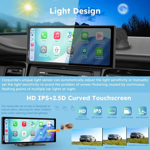 Vista 17 de CARPURIDE W502BS para BMW Moto CarPlay y lectura de datos A-Auto, Maravilla nativa 5" waterproof GPS screen with dual Bluetooth, native data