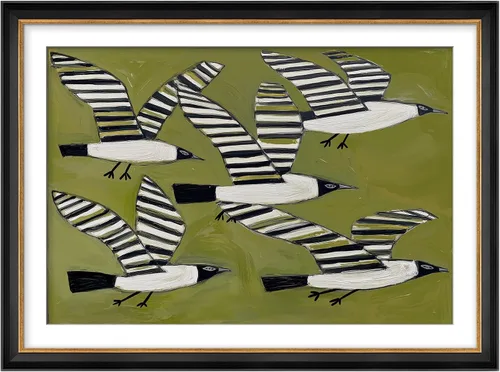Vista 92 de MUDECOR Lienzo enmarcado prémium para pared, pinos nevados en bosque de invierno, ilustraciones modernas, arte contemporáneo, escénico, divertido
