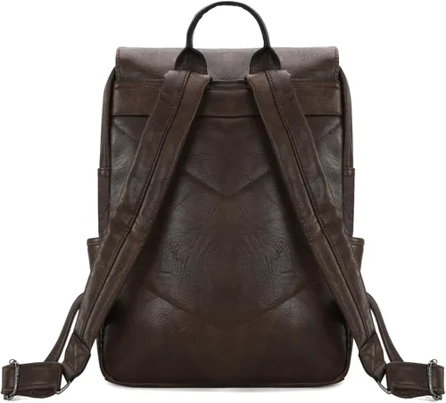Vista 3 de Montana West × Wrangler Bolso mochila de cuero vegano de moda unisex, Café (Coffee1), Classic