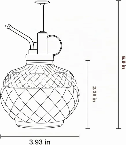 Vista 2 de OFFIDIX Plant Mister - Botella rociadora decorativa de vidrio de 10.5 onzas líquidas, regadera para interiores con bomba de plástico para plantas