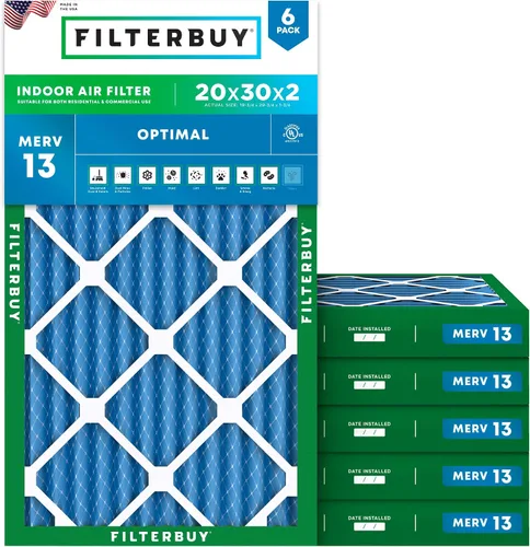 Vista 28 de Filterbuy Filtro de aire MERV 13 de 8 x 14 x 1 pulgadas para defensa óptima contra el humo y la alergia (paquete de 6), repuesto de filtros