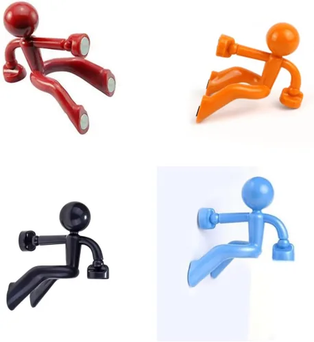 Vista 20 de Creative Wall Climbing Villain - Imanes para refrigerador, imán para colgar en la llave (negro, blanco, azul, naranja)