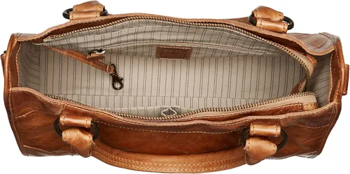 Vista 5 de Frye Melissa - Bolso de mano de piel con cremallera y correa ajustable para el hombro y asa superior