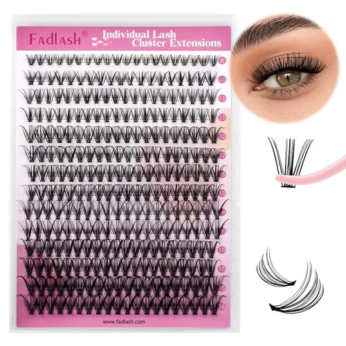 Vista 15 de Extensiones de racimos de pestañas con bandeja grande, pestañas individuales 10D 20D, mezcla natural, suave, C Cur negro, imitación de visón