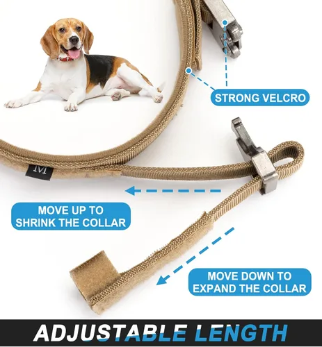 Vista 2 de Collar táctico reflectante para perro, ajustable para entrenamiento y servicio, collar de perro K9 con hebilla de metal resistente de nailon militar