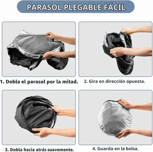 Vista 4 de Parasol para parabrisas con bolsillo de almacenamiento para SUV, protector solar duradero de poliéster 190T para ventana delantera, accesorios