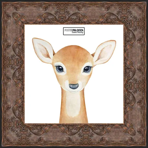 Vista 4 de Poster Palooza 5x5 Inch Traditional Antique Gold Complete Wood Square Picture Frame with UV Acrylic Plexiglass, Foam Board Backing & Hardware