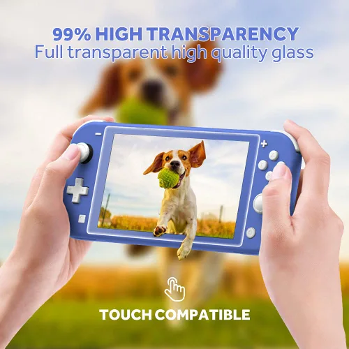 Vista 5 de 8 fundas compatibles con Switch Lite 2021, kit de accesorios, 1 funda de silicona suave + 2 protectores de pantalla, 4 tapas para el pulgar + 1