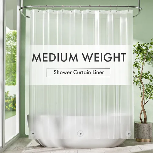 Vista 15 de Amazer forro de cortina de ducha para cabina, 36x72 forro de ducha de plástico transparente PEVA de peso medio para cortinas interiores de ducha