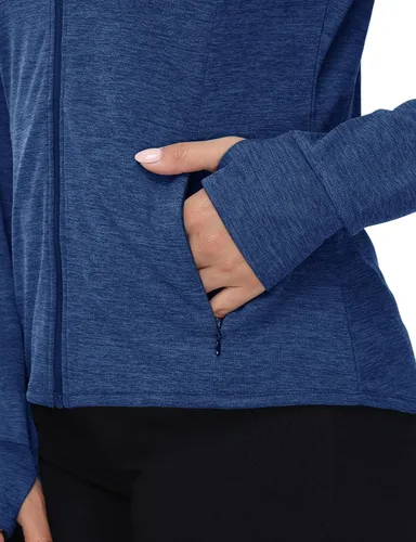 Vista 70 de TBMPOY Chaquetas con capucha y protección solar UPF 50+ para mujer, ligeras, de manga larga, para senderismo, exteriores, con cremallera completa