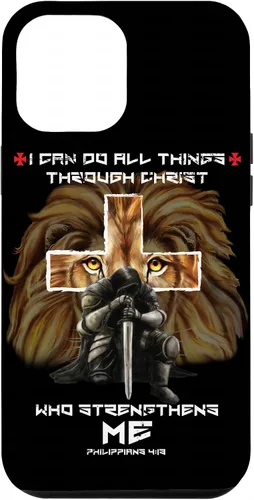 Vista 23 de Fundas para iPhone 11 Christian Phone Cases Men Bible Verse Philippians 4:13 Lion Case