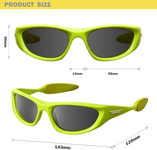 Vista 4 de mosanana Gafas de sol redondas Y2K para mujeres y hombres, modelo Freak