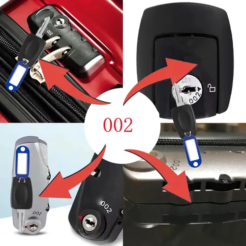 Vista 3 de 4 llaves de equipaje 007 002 para cerraduras de equipaje candado de maleta (4PCS_002Key)