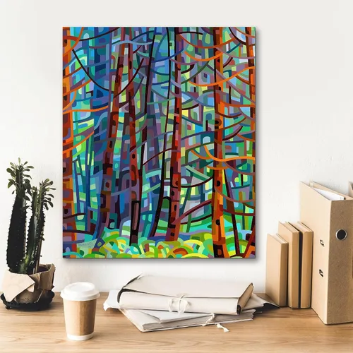 Vista 5 de Epic Graffiti 'in A Pine Forest' de Mandy Budan, arte de pared en lienzo, 20 x 24 pulgadas