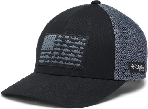 Vista 31 de Columbia Gorra unisex de malla con bandera de pez PFG para adultos, corona baja