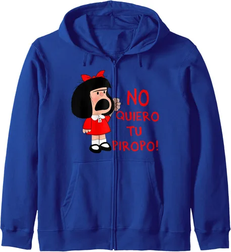 Vista 4 de No quiero tu Piropo - Sudadera divertida con capucha y cremallera femenina, Negro