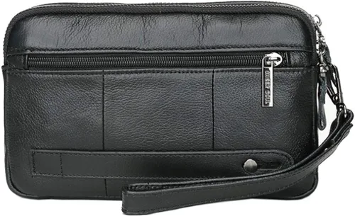 Vista 4 de Hebetag Cartera de cuero para hombre organizador de muñeca