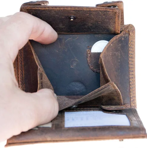 Vista 6 de Monedero para hombre marrón con cadena larga de 18.0 in para colgar