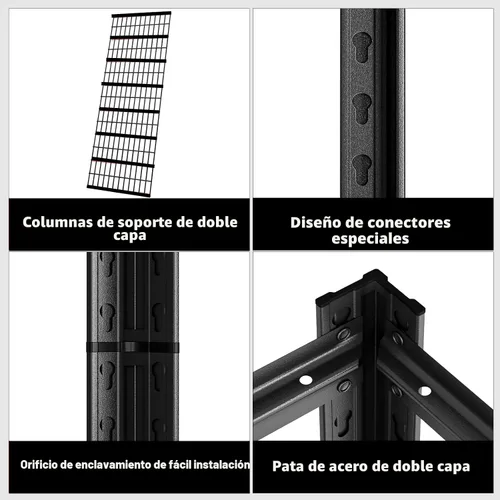 Vista 7 de Estantería de metal resistente de 62 pulgadas de ancho x 24 pulgadas de profundidad x 72 pulgadas de alto, estantes de almacenamiento de 3500