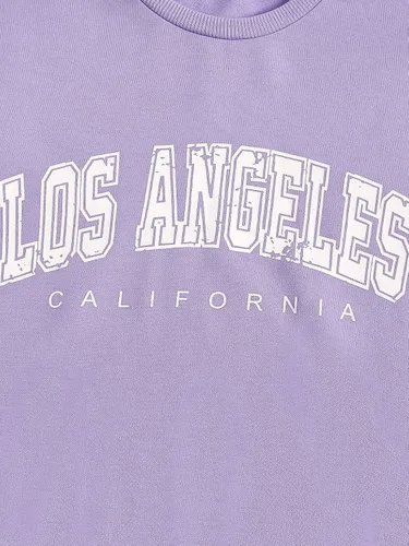 Vista 4 de SOLY HUX Sudadera de manga larga con estampado de letras y bloques de color para niña