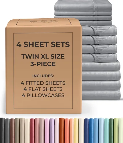 Vista 54 de Pack of 2, Twin Size 3 Piece Sheet Set - Breathable & Cooling - White