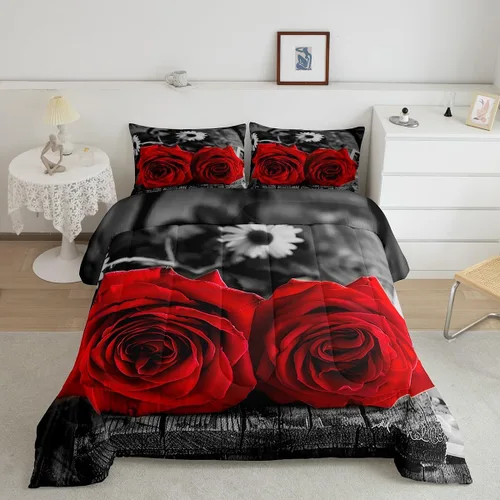 Vista 40 de Feelyou Juego de edredón Groovy de los años 60 y 70 para niños, edredón retro de flores hippie para niños y adolescentes, juego de ropa de cama