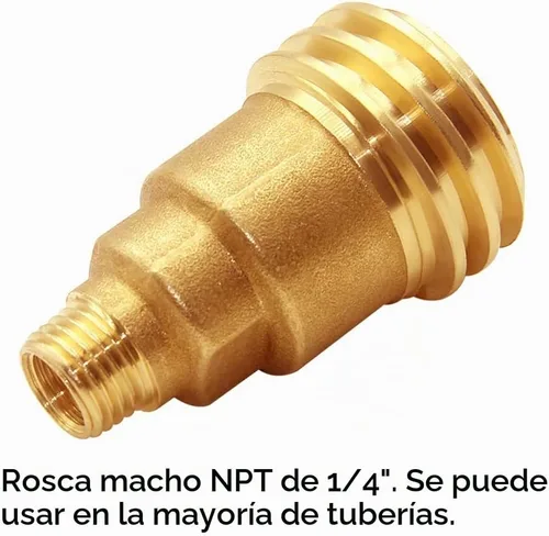 Vista 4 de Uenede Conexión de propano de tuerca QCC1 de latón con kit de conexión
